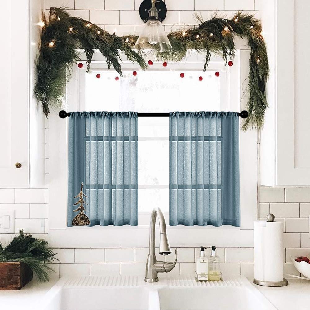 Light Blue Cafe Curtains Curtains & Drapes