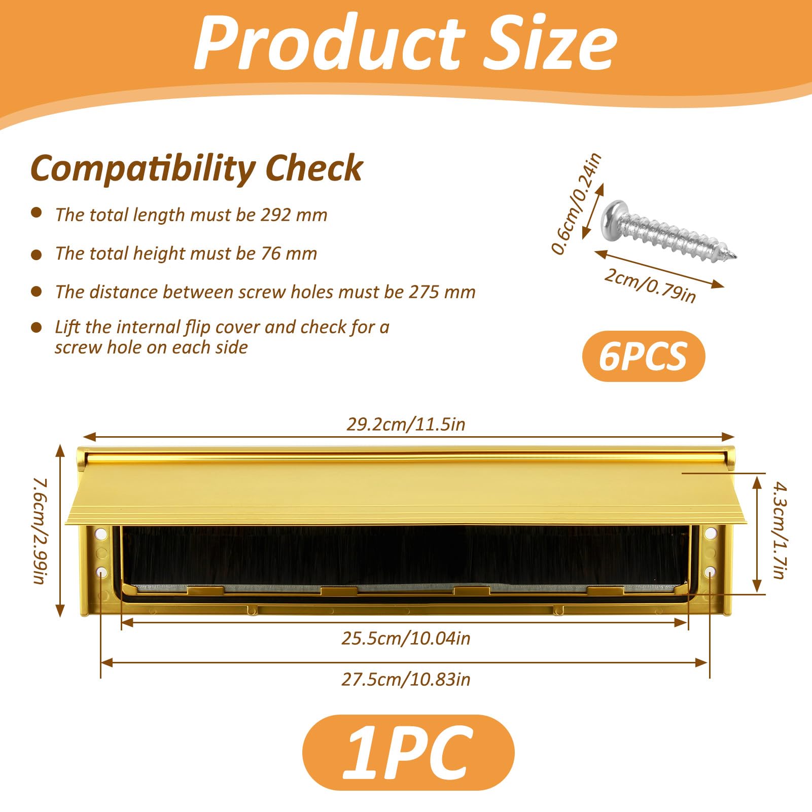 Internal Letterbox Draught Excluder 11.5" - Image 2