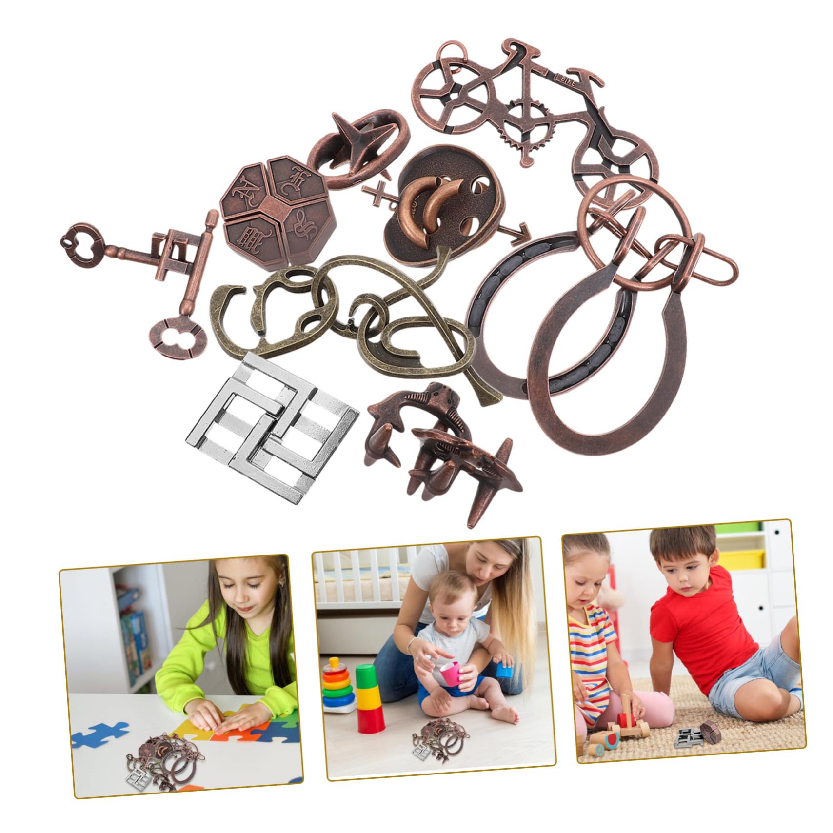 Puzzles 3D de Aleación de Zinc, 9 Piezas, para Adultos