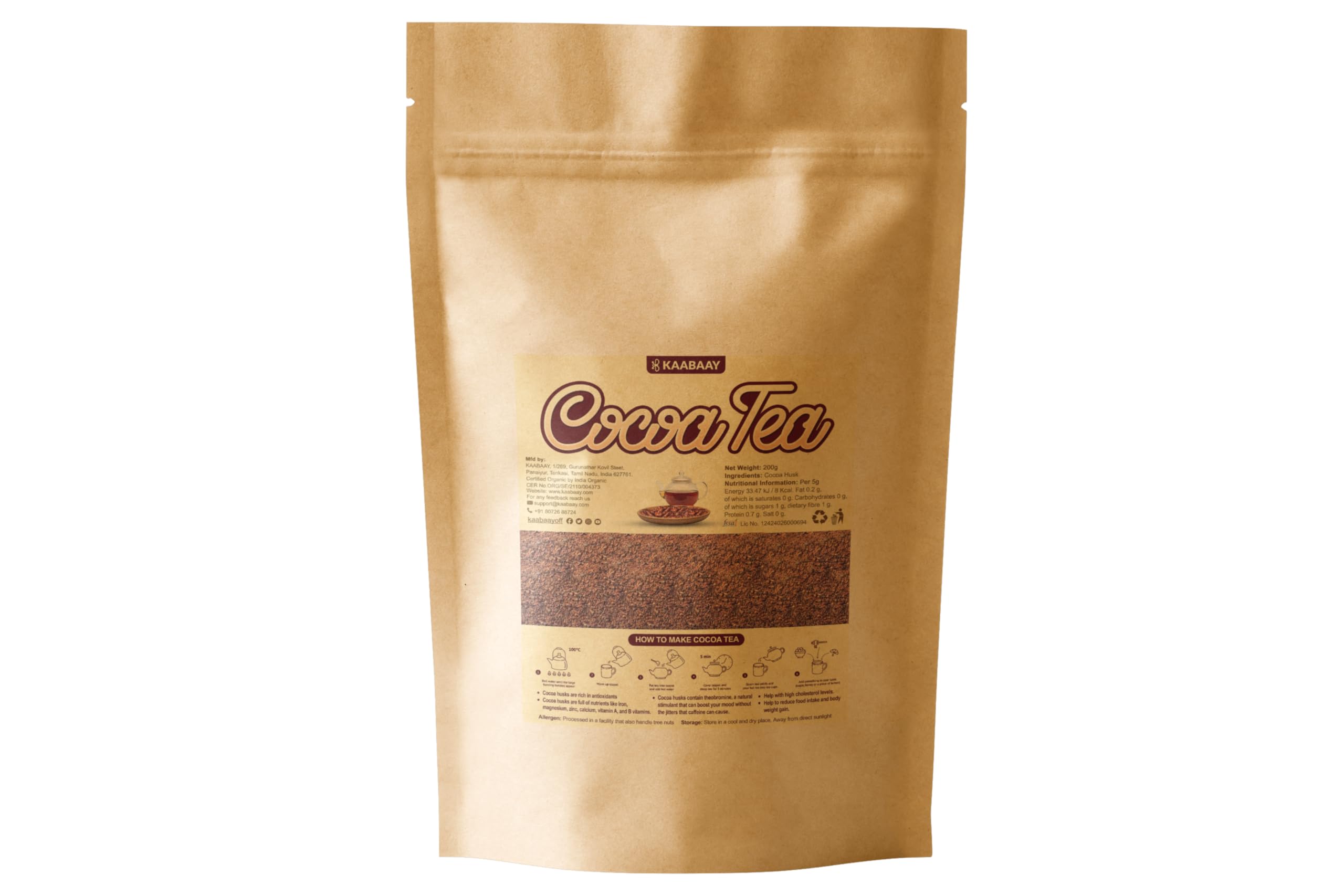 KAABAAY Organic Cocoa Husk Tea 200gm