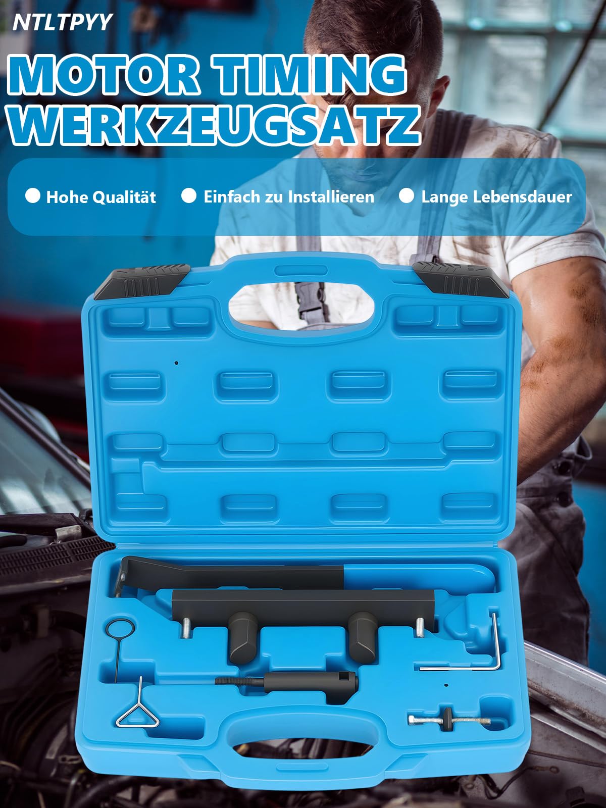 Kit Attrezzi per Messa in Fase Motore, Set di Strumenti per Allineamento e Fasatura Alberi a Camme Compatibile con Audi A3 A4 A6 VW Golf Passat Touran 2.0L FSI/TFSI