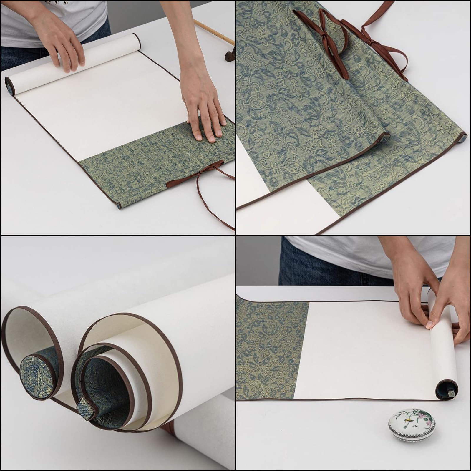 掛軸 2本セット 掛軸 2本セット 胡健華『花鳥図』中国画 紙本 肉筆 掛け軸