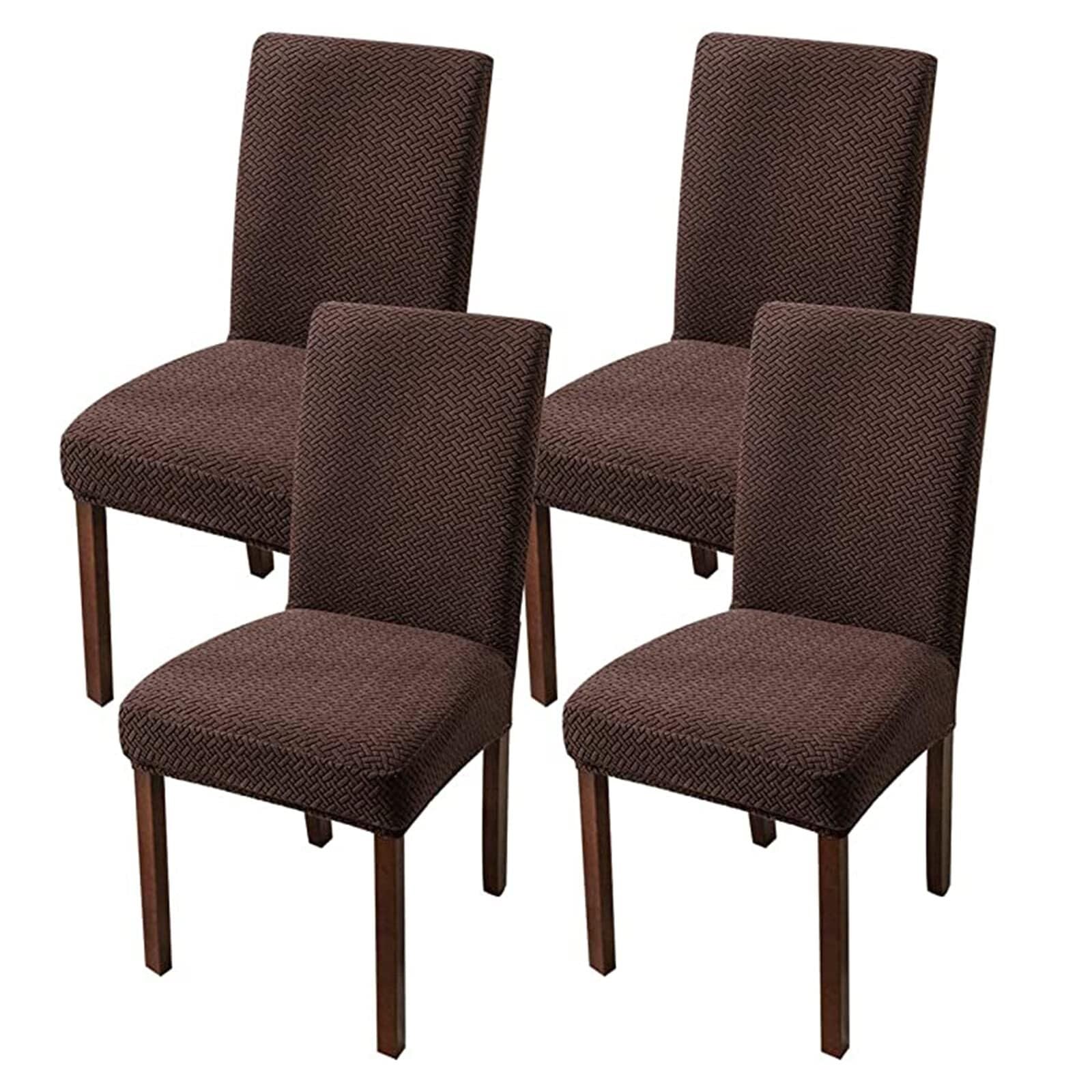 NMVAWIPT Stretch Polyester-Spandex Dining Chair Covers Elastic Washable Removable Seat Protectors For Kitchen Wedding Banquet(#7,4pcs)