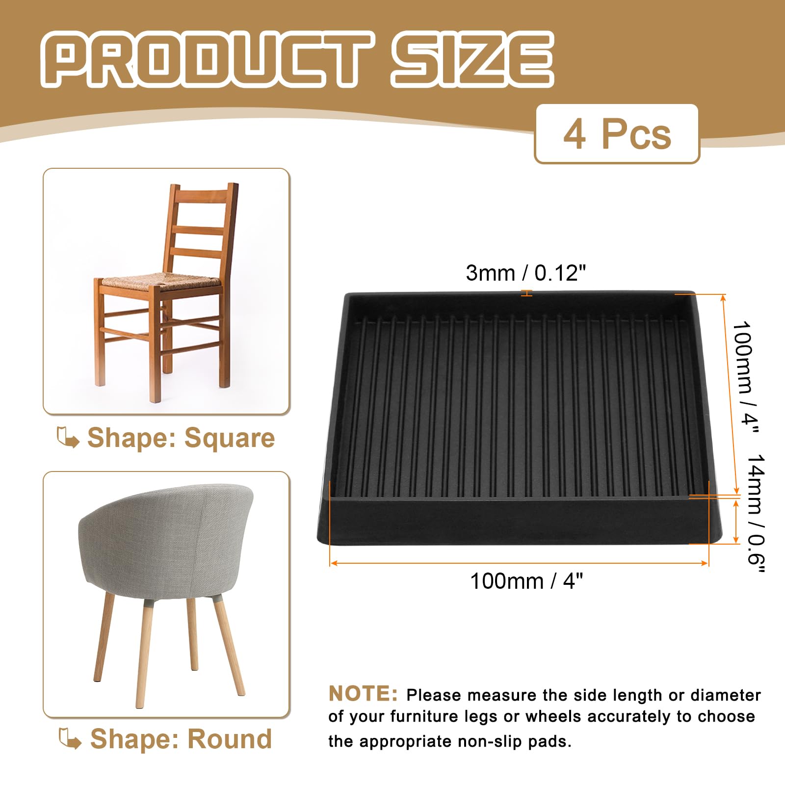 PATIKIL 4 Inch Rubber Furniture Pads - Image 2