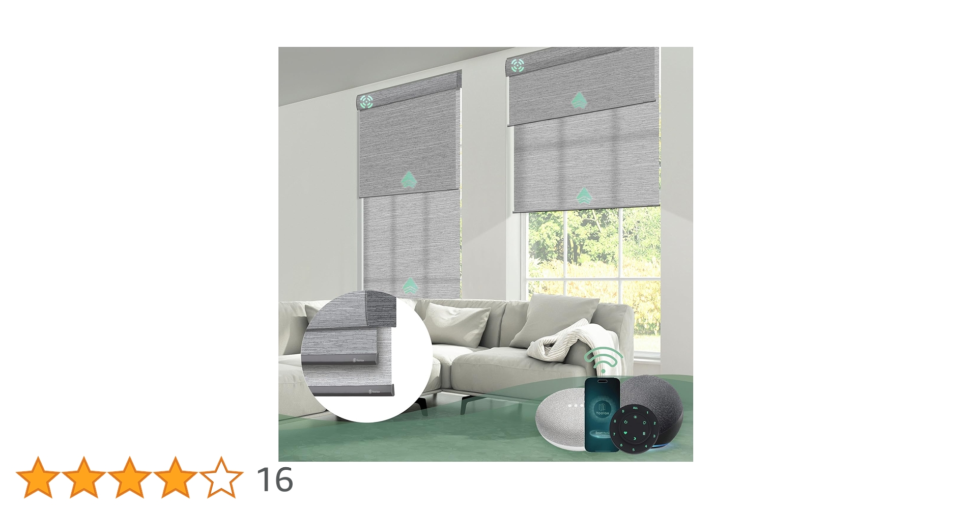 Amazon｜Yoolax 電動 ロールスクリーン ダブルロールカーテン 1