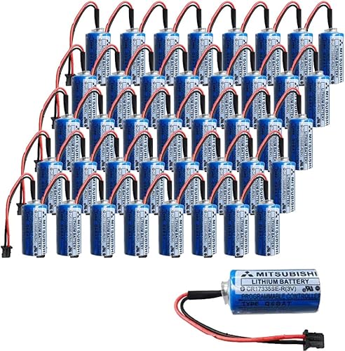 XIAOXX 40 Pack cr17335se-r 3V Q6BAT Battery for Mitsubishi Q Series Machine Tool System Drive cr17335se 1700mah Lithium Battery