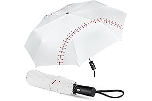 Lejorain White Baseball Umbrella Compact - Portable Windproof Travel Folding Sports Umbrella...