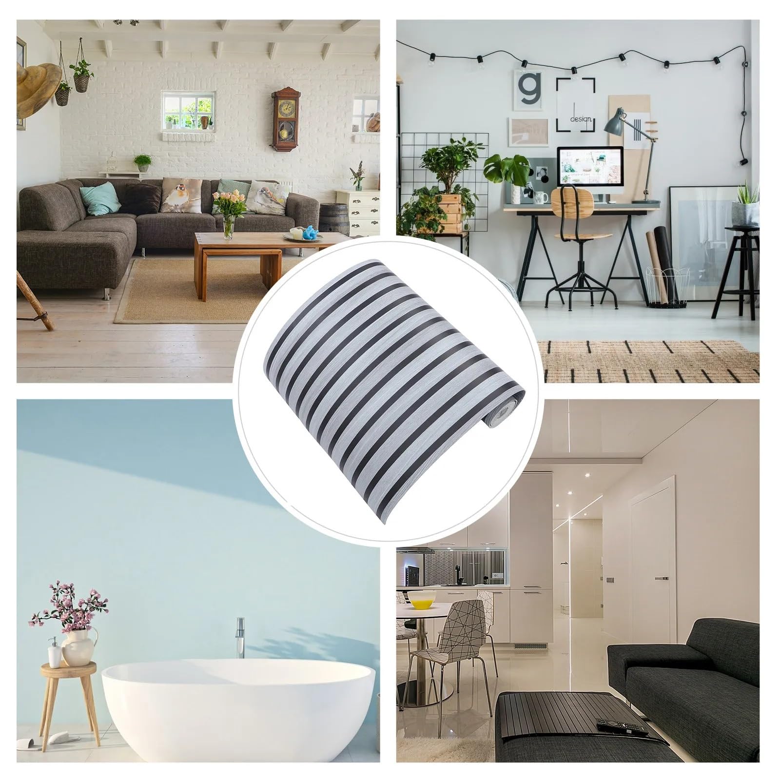 Pannelli Legno Per Pareti Pannelli da parete con doghe grigie staccabili e incollabili, autoadesivi, spessi, impermeabili, decorativi, 60 x 300 cm, for cucina e bagno.(Silver)