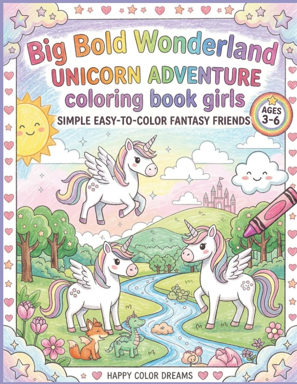 Unicorn Coloring Book for kids Aged 3-6: Big Bold Wonderland (Big Bold Coloring for kids ages 3-6)