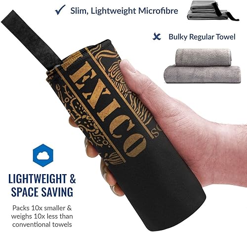 Miniatura 2 de Toallas de baño grandes con la bandera mexicana de México para mujeres y hombres, toallas de baño de secado rápido, toallas de playa súper