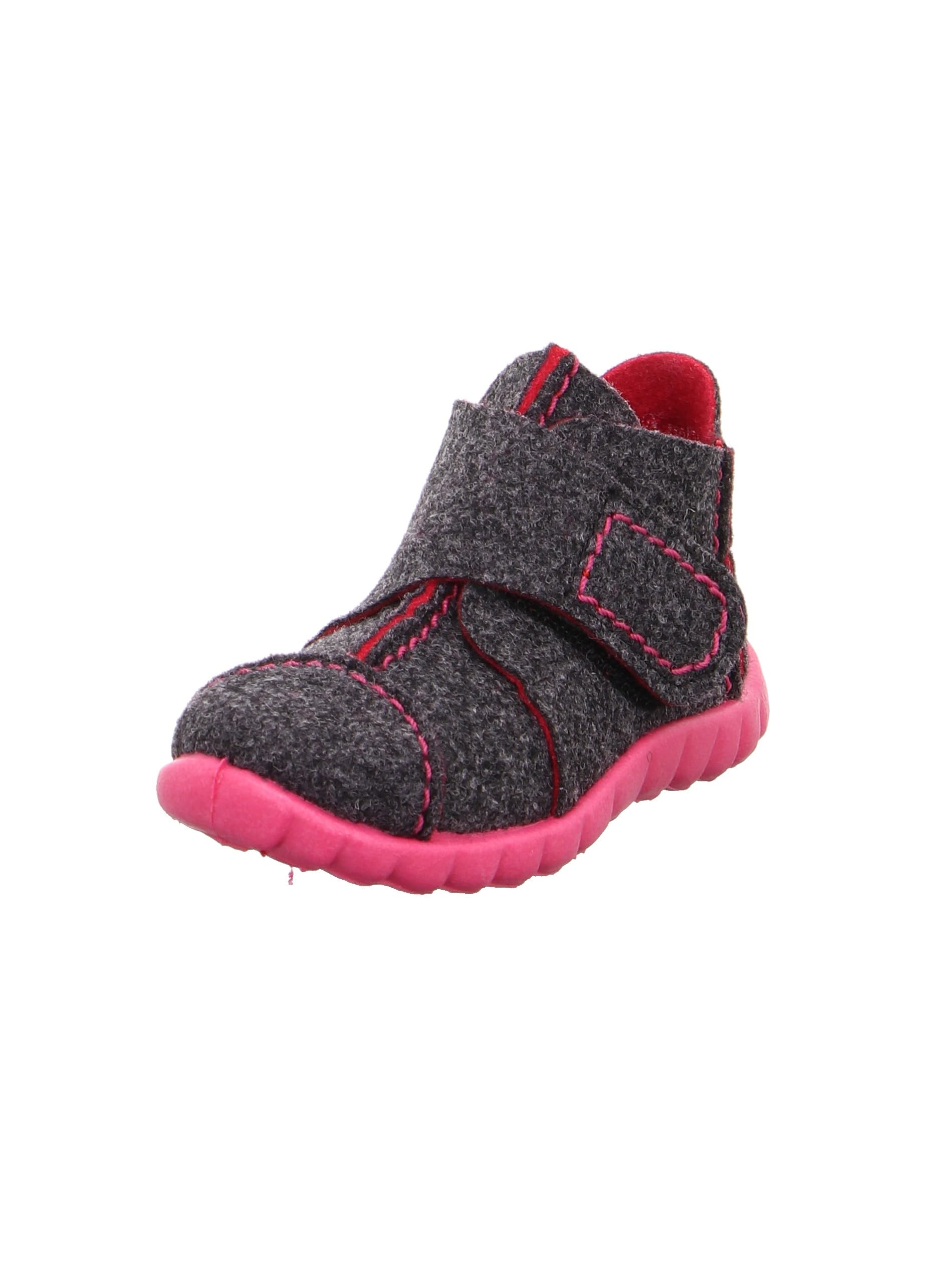 Superfit Girl's Happy Low Top Slippers, Gray Schwarz Kombi 02, 3.5 UK Child