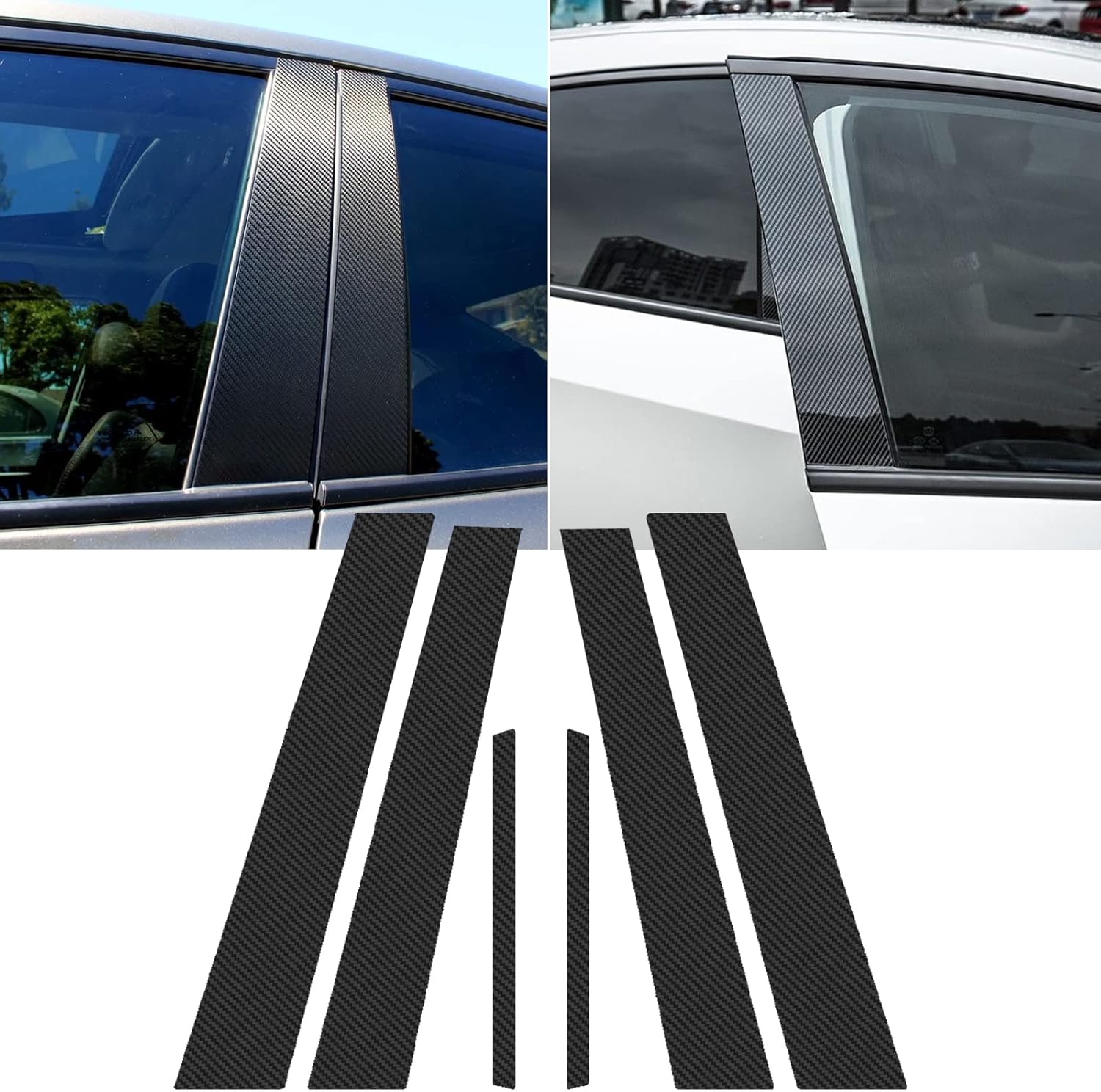 Xotic Tech Pillar Post Side Door Window Cover Trim PreCut