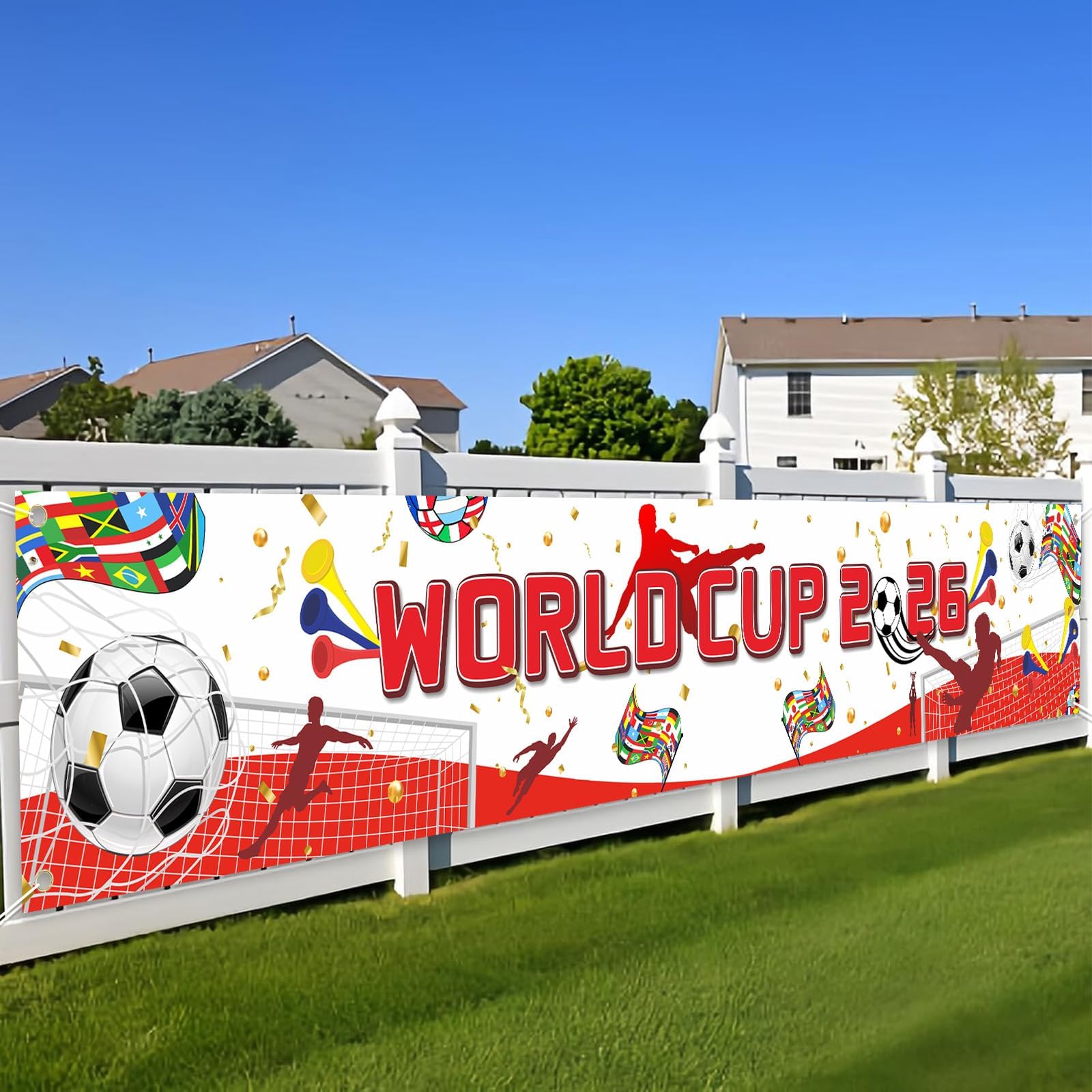 Flags of the World Banner, Football Accessories for Viewing Events,Decorations 2026, Party Banner with Pre-Punched Holes and Rope,Ideal for Football Viewing Events and Celebrations-image-32