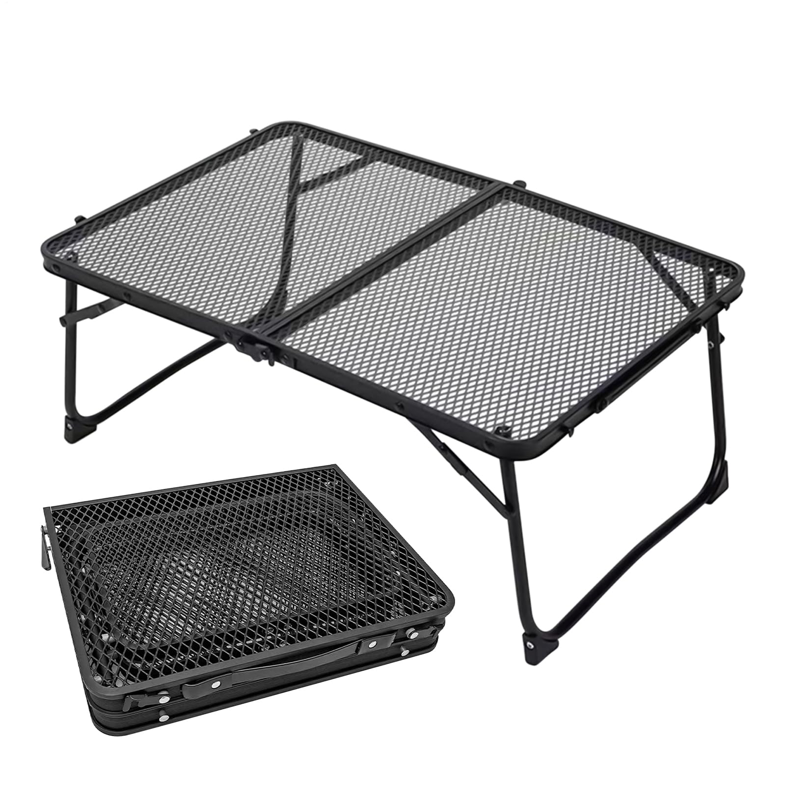 Mały Składany Stolik 60 x 40 cm Biurko Podróżne Z Blatem Siatkowym