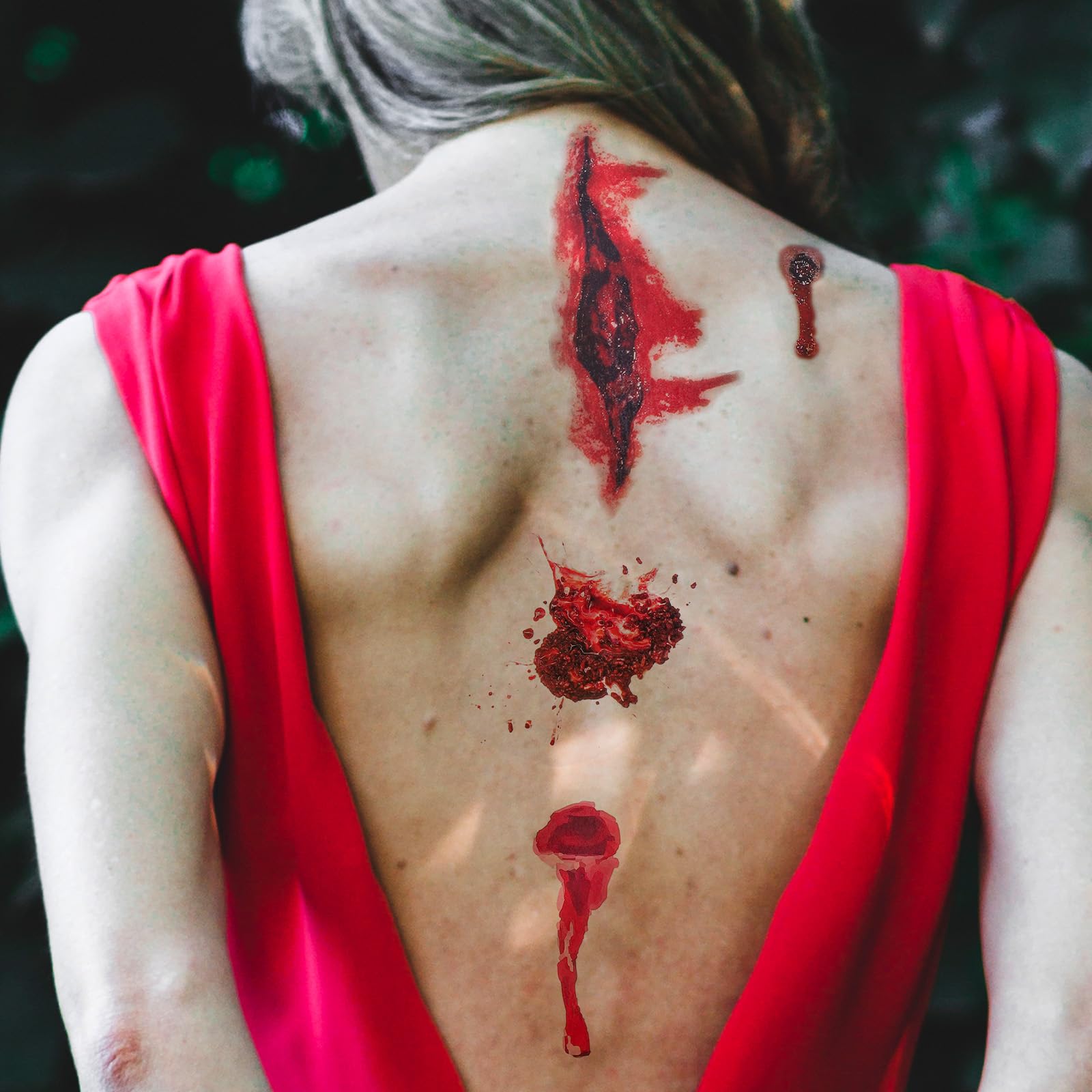 10 arkuszy tatuaży na Halloween, tymczasowe, realistyczne rany, wodoodporne, Halloween, Cosplay, straszna dekoracja makijażu