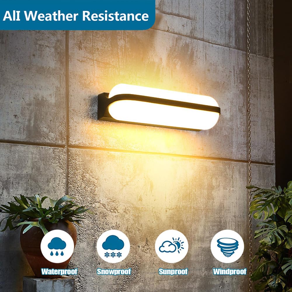 Außenwandleuchten, wasserdichte IP65-Außenleuchten, 12 W/24 W LED-Wandlaternen, Verandaleuchten, an der Wand montierte Außenleuchten für den Hauseingang, die Haustür, die Garage