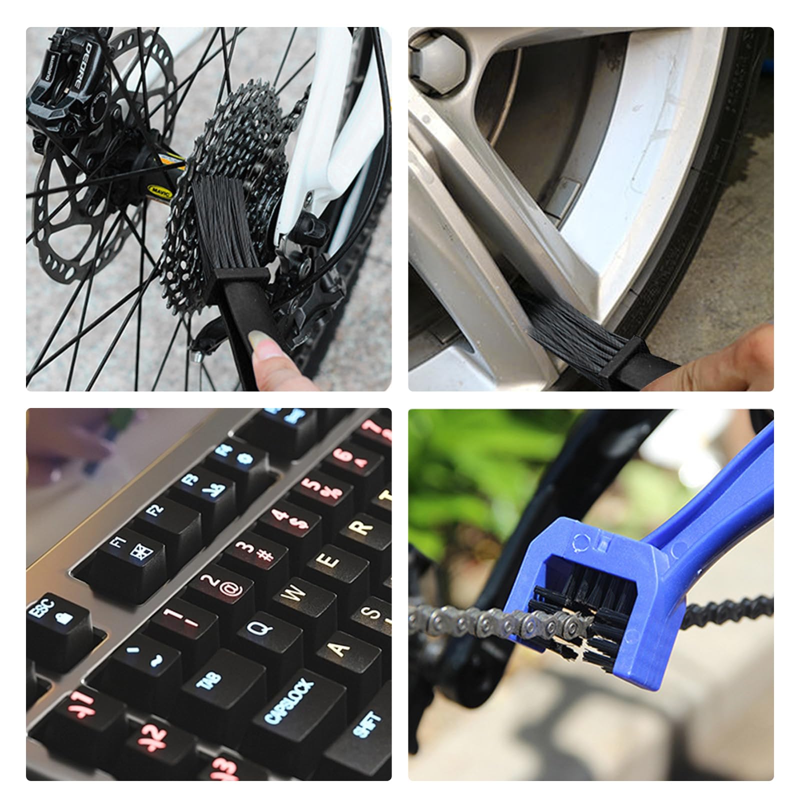 Ziciner Cepillo de cadena de bicicleta para motocicleta, herramienta de limpieza de cadena y rueda, limpiador de cadena y engranajes, arandela de cadena de bicicleta para cadena de bicicleta de