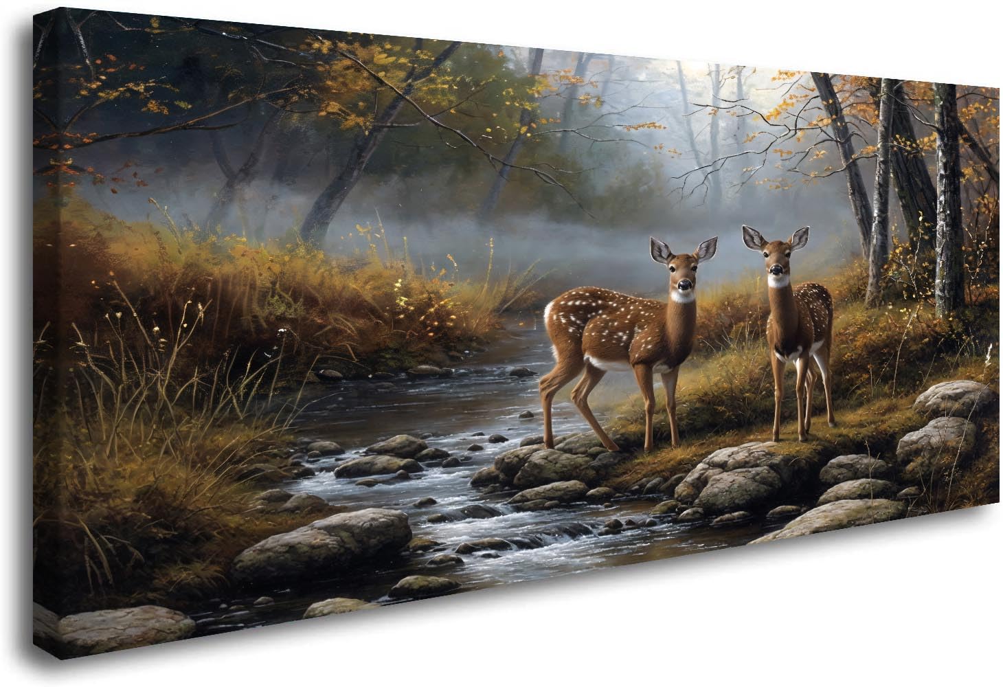 Amazon.co.jp: ArtHome520 黄色い秋の風景 ウォールアート 野生動物