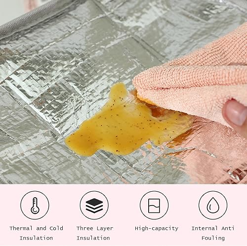 Miniatura 5 de TUMPETY Bolsa de almuerzo para niñas, lonchera de dibujos animados para mujeres con llavero de triple aislamiento, bolsa de picnic portátil de