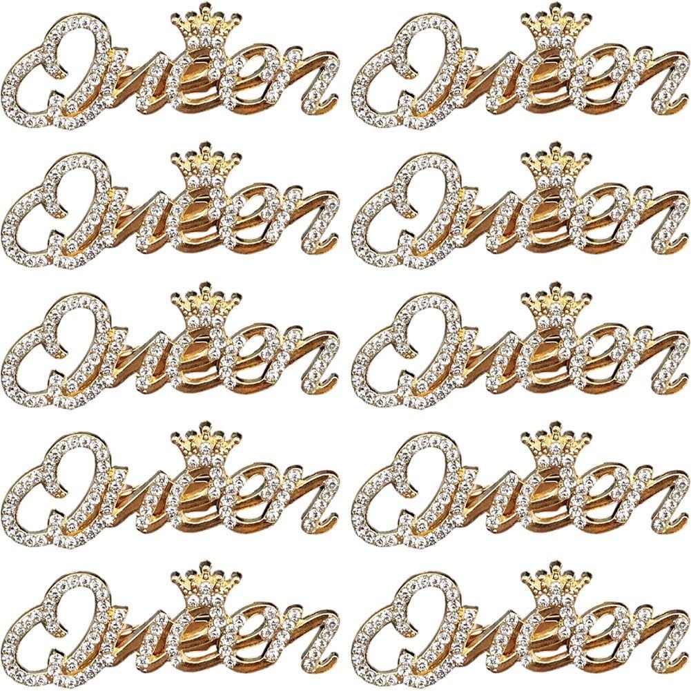 Sslvya 10 Pcs Crown Queen Brooch Pins for Women Rhinestone Queen Brooches Pin Bling Crystal Lapel Pin for Clothing Dress Bridal Wedding Party
