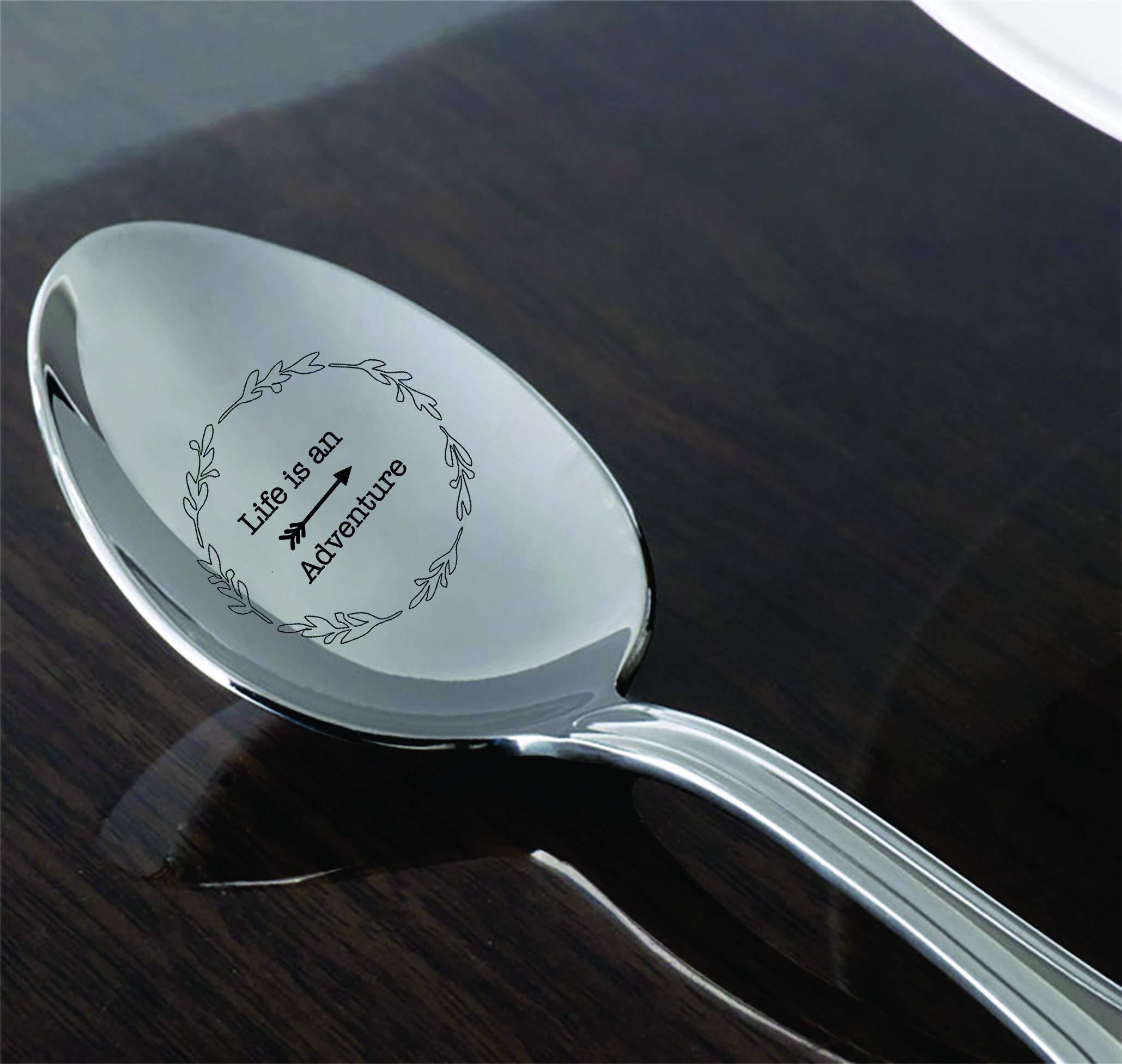 Gravierter Löffel „Life Is An Adventure“ – Aus Edelstahl, 17,8 Cm, Perfekt Als Geschenk