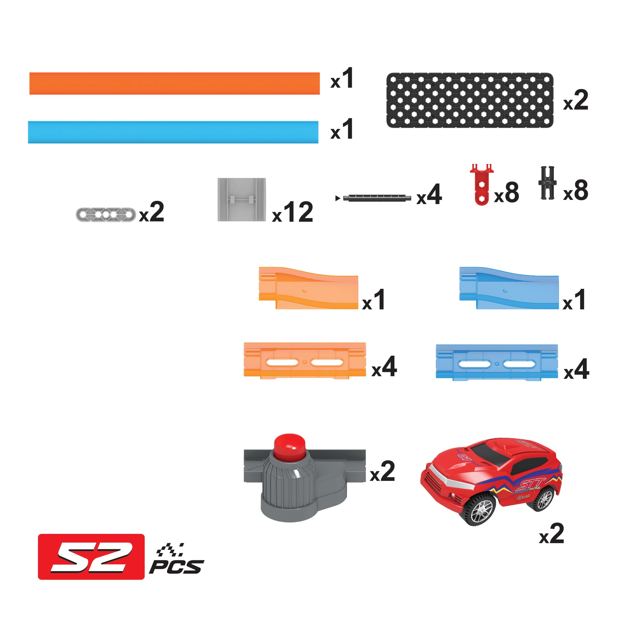 Playzu Shoot Off Challenger Edition Track Set, 52 Pcs Single Twist Loop & 2 Car Track Play Set for 2 Players 6+ Years Kids Boys and Girls - Image 3 thumbnail