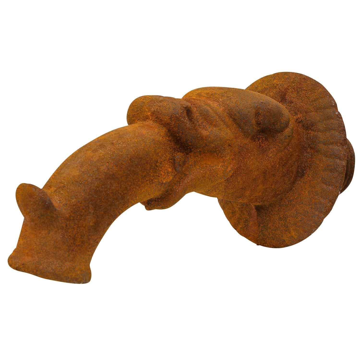 aubaho Gargouille Bec de Fontaine Fer Jardin Style Antique 32cm Poisson pêche