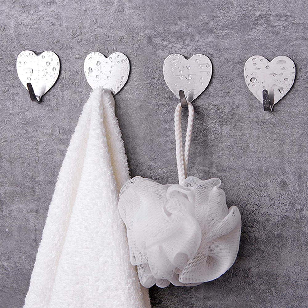 10 Ganci A Cuore Autoadesivi - Acciaio Inox, Colorati E Senza Fori - Foto 8