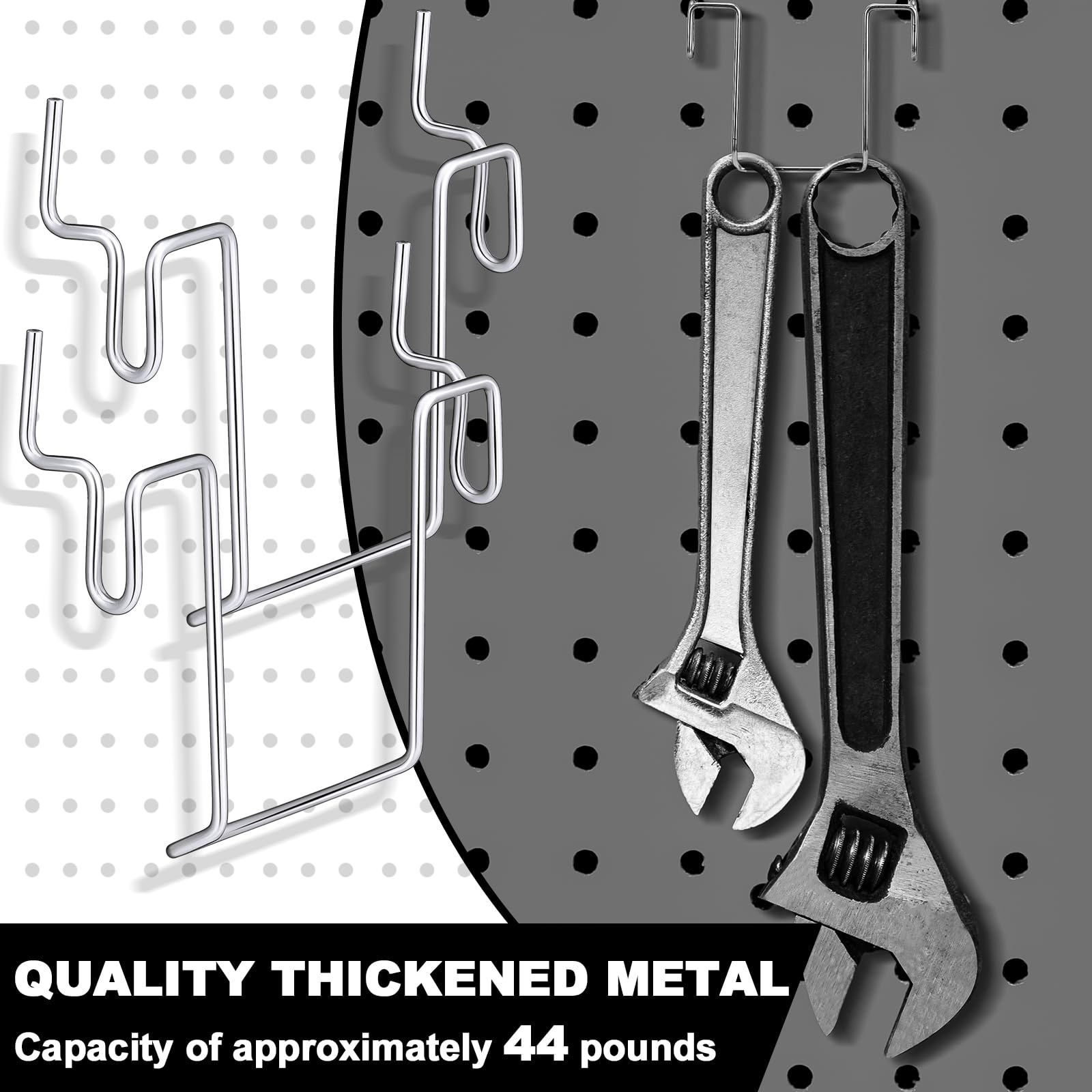 Pegboard Hooks - 24 Metal U Hooks -5