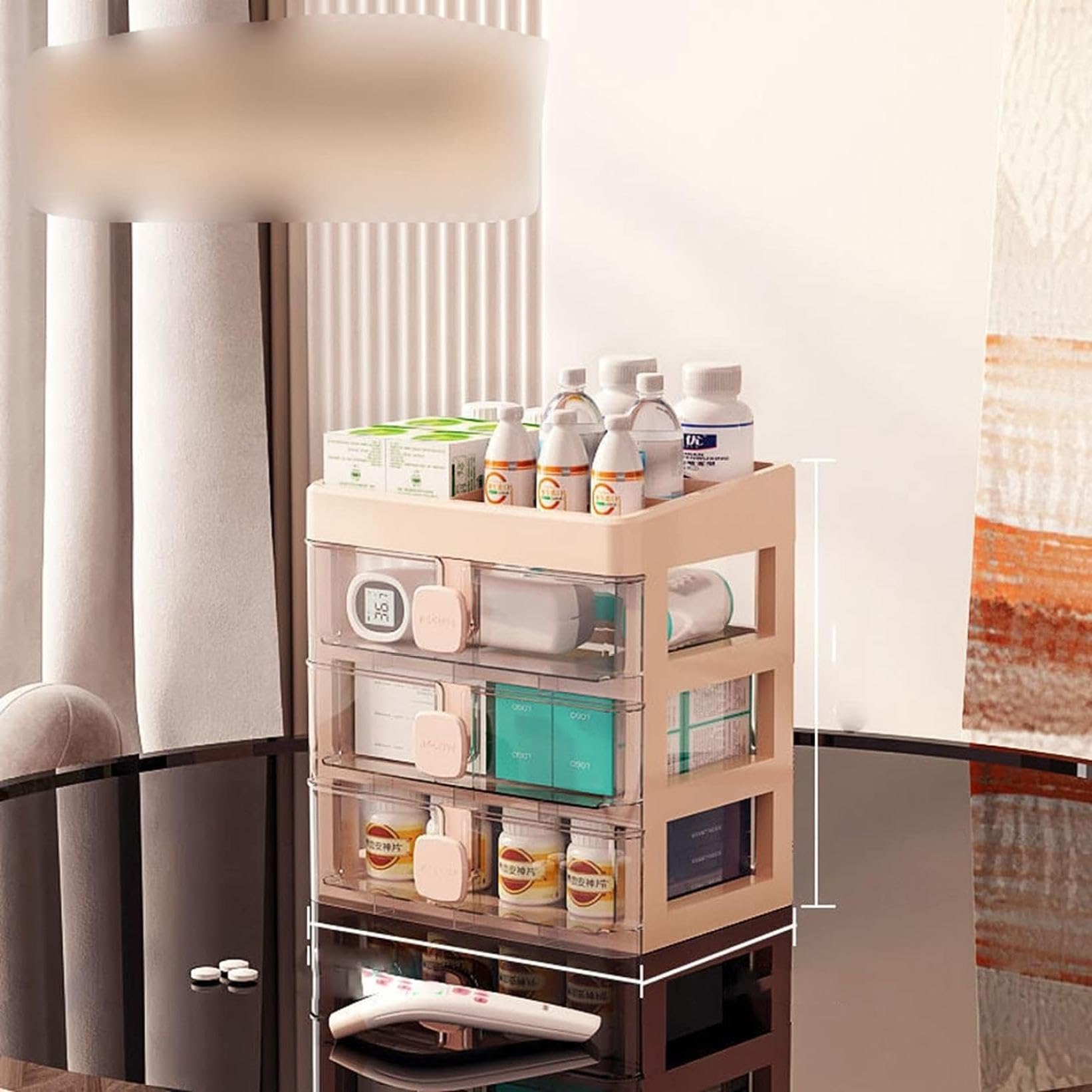 Amazon.co.jp: 卓上収納ボックス 卓上ラック 薬箱 引き出し 薬入れ