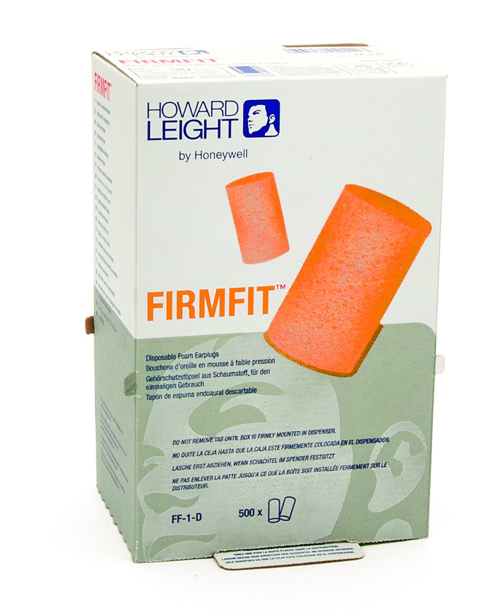 Howard Leight by Honeywell FirmFit Disposable Foam Earplug Refill for Leight Source 500 Dispenser, 500 Pairs (FF-1-D), Orange