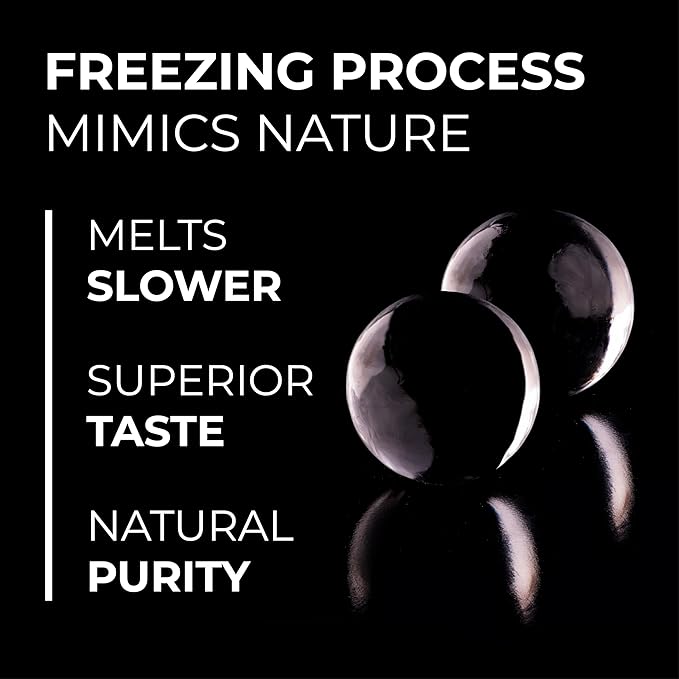 Crystal Clear Ice Sphere Ball Maker with Storage Bag - 4 Large Clear Ice Sphere Balls for Cocktails, Drinks & Whiskey - BPA-Free Silicone Sphere Ice Sphere Balls Mold