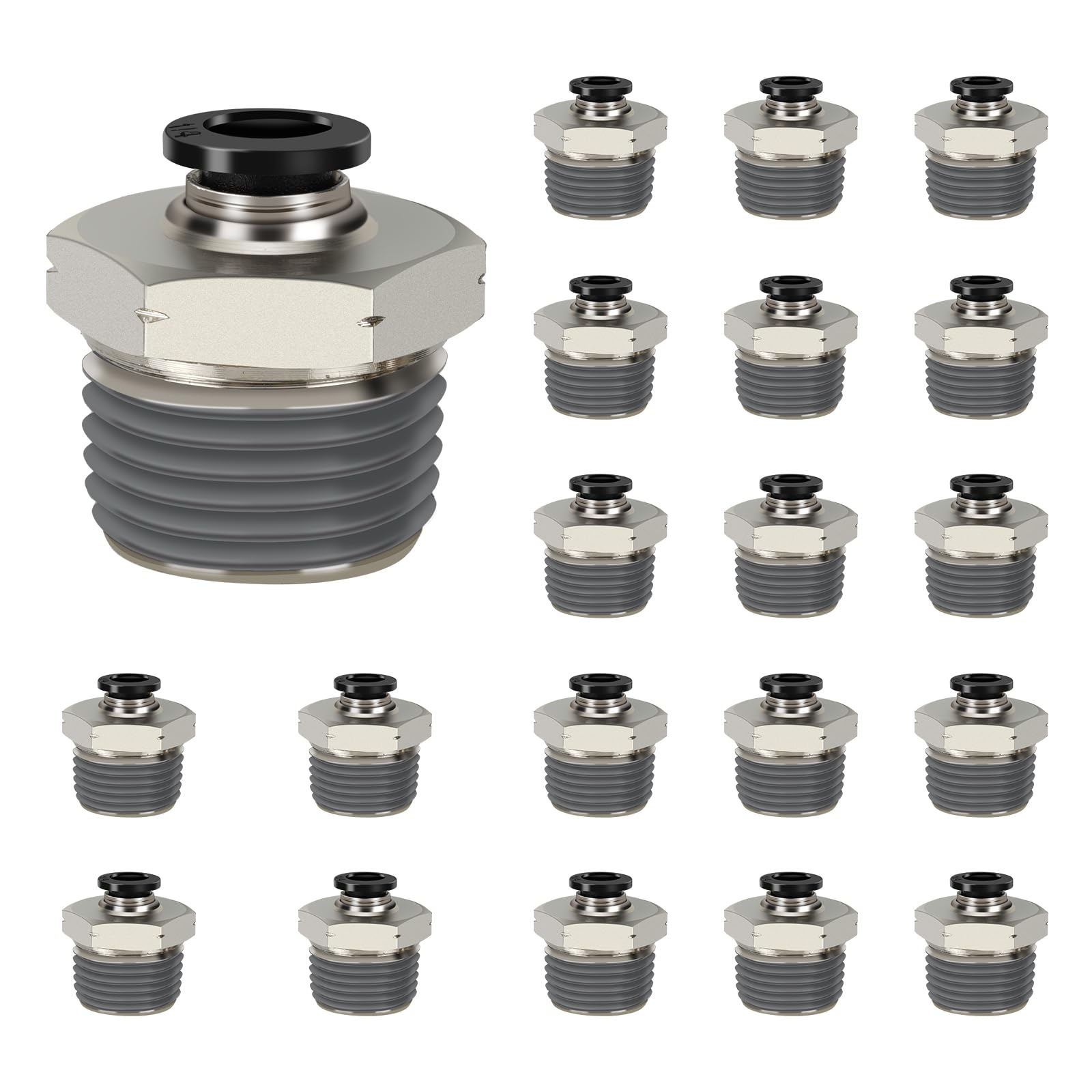 HOFUJNG Pneumatic Male Straight 1/4 Inch Tube OD x 1/2