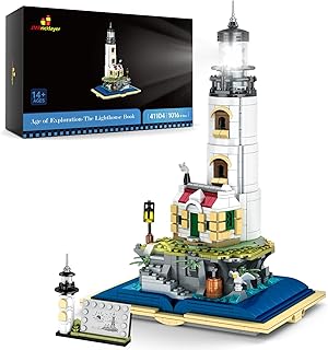 Lighthouse Building Sets for Adults and Kids, STEM House Construction Model Toy with Glowing Rotating Lighting, Ideas Gifts for Boys Girls, Collection and Home Office Display 41104