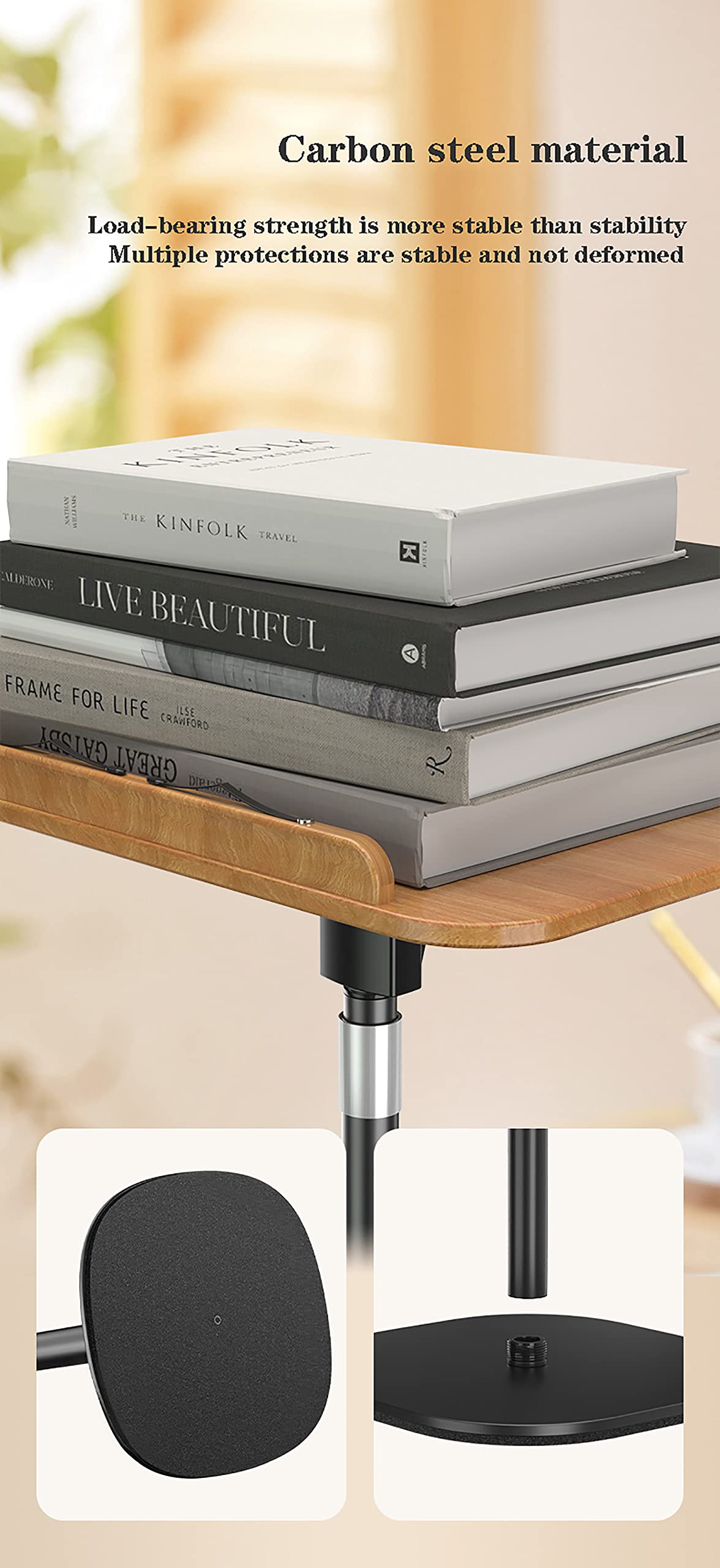 Leggio per libri per la lettura, altezza solida portatile e angoli regolabili, supporto per libri di grandi dimensioni con fermagli per pagine, struttura in legno e metallo robusto