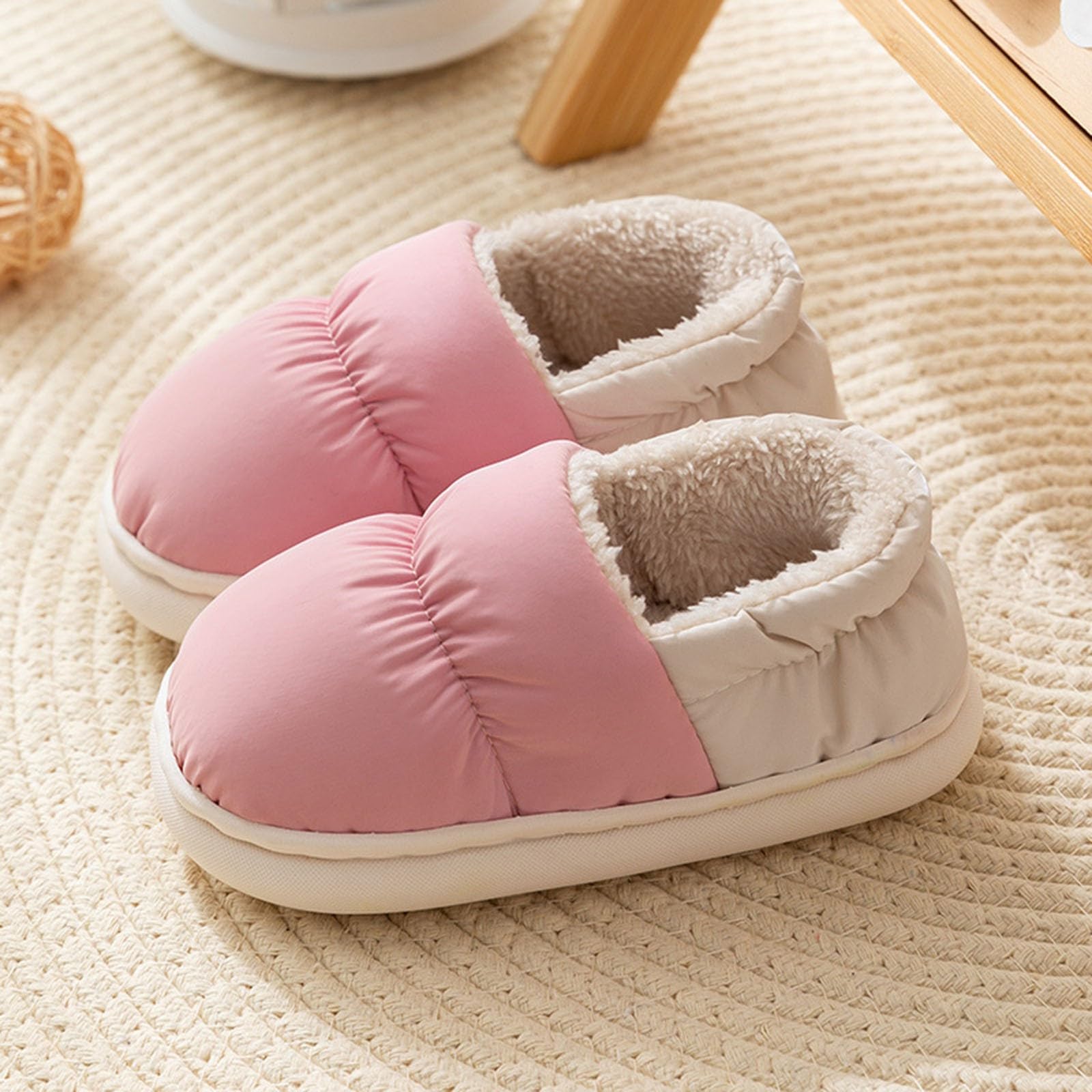 Genérico Pantuflas para niñas y cálidas Ideales Invierno Uso Interior Exterior niños pequeños sin Cordones