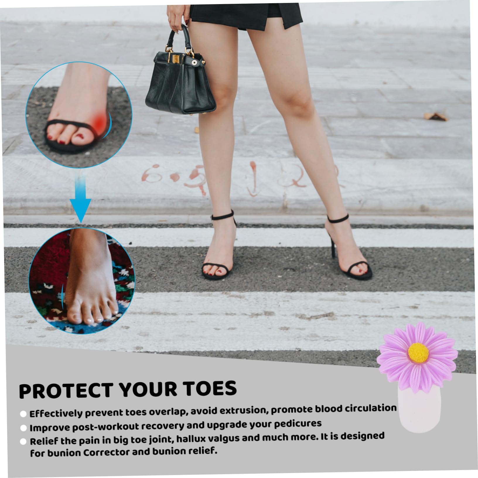 Healeved 24pcs Silicone Toe Separators for Feet Tools Daisy Toe Separator Gel Spacer for Women