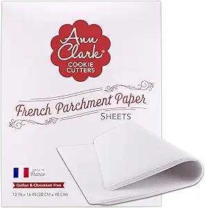 Ann Clark Cookie Cutters Parchment Paper Sheets for Baking, Made in France, Natural Nonstick 16" x 12" Precut 100 Sheets