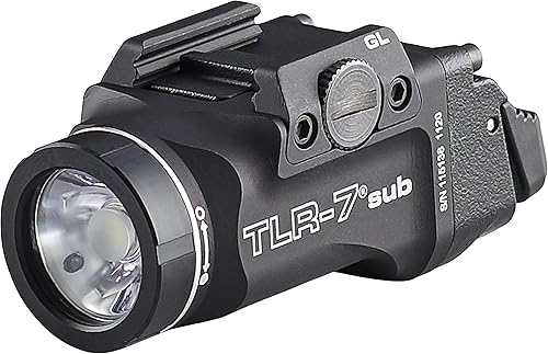 Streamlight 69400 TLR-7 Sub 500-Lumen Pistola Luz sin láser diseñada exclusiva y exclusivamente para rieles Glock 43X Mos48 Mos43X Rail48 Rail
