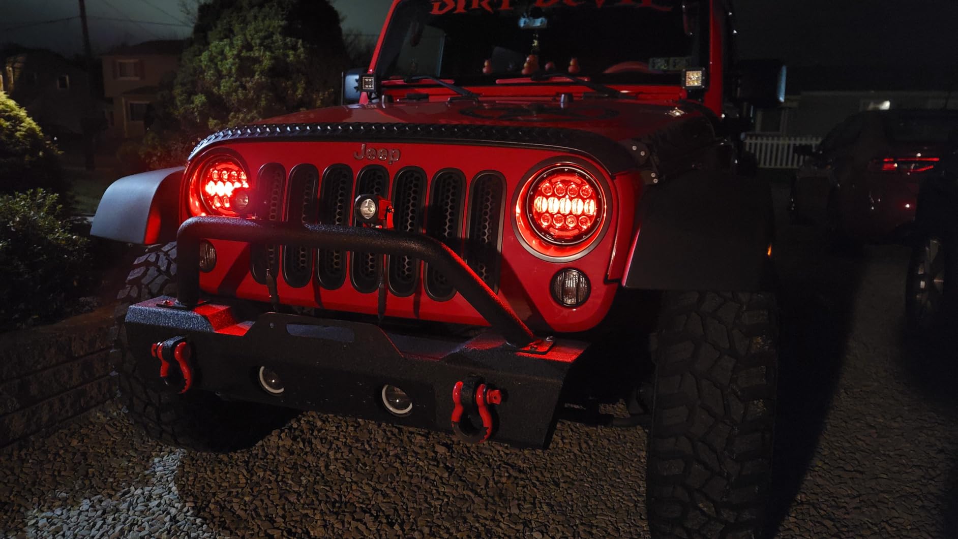 Aaiwa 7" LED Headlights for Wrangler, 7 inch Round LED RGB Jeep Wrangler 1997-2018 JKU Unlimited