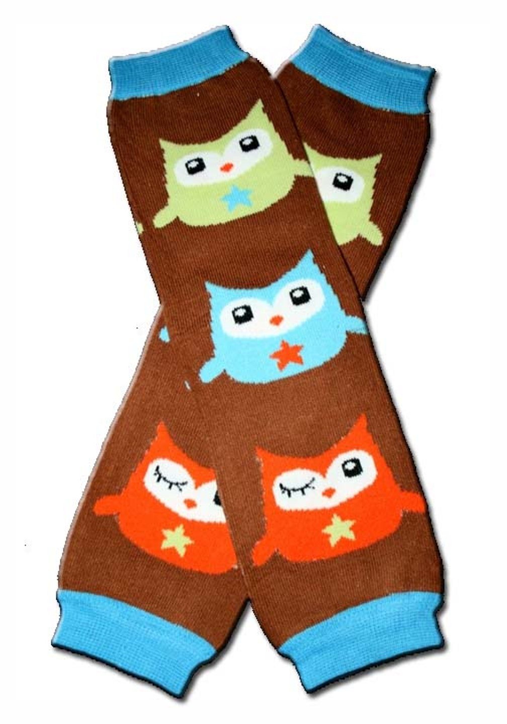 OWL BROWN (Winking Brown & Blue Owl) Baby Leg Warmer