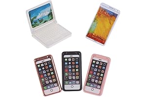 5-Piece Dollhouse Mini Laptops and Phones