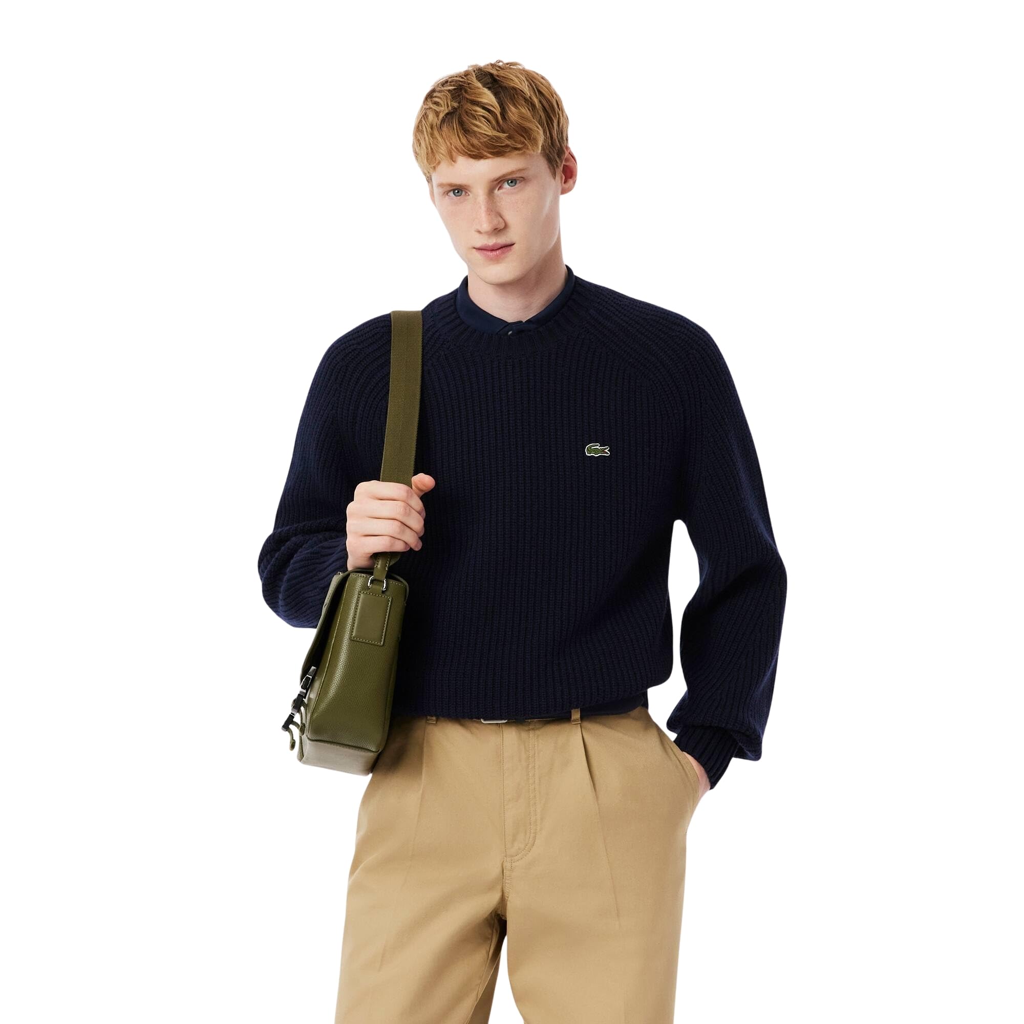 lacoste Thick Carded Wool Crew Neck Sweater-picture-53