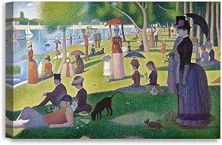 DECORARTS - A Sunday on La Grande Jatte by Georges Seurat. Oil Painting Reproduction, Giclee Print on Canvas. Ready to Hang Wall Art for Home, Bedroom, Office Decor. 24x16