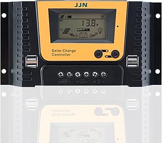 JJN 30A Solar Charge Controller 12V/24V Solar Panel Regulator with Adjustable LCD Display Dual USB Port Timer Setting PWM Auto Parameter