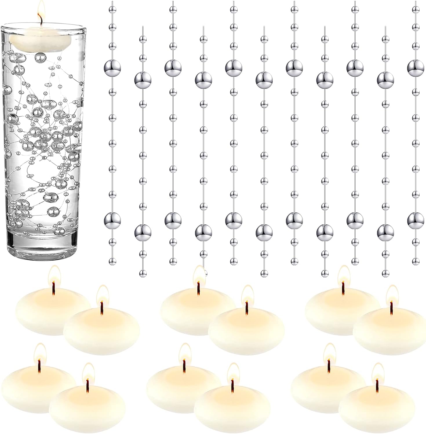 100 Pieces Beads Garland Vase Fillers Artificial Pearls