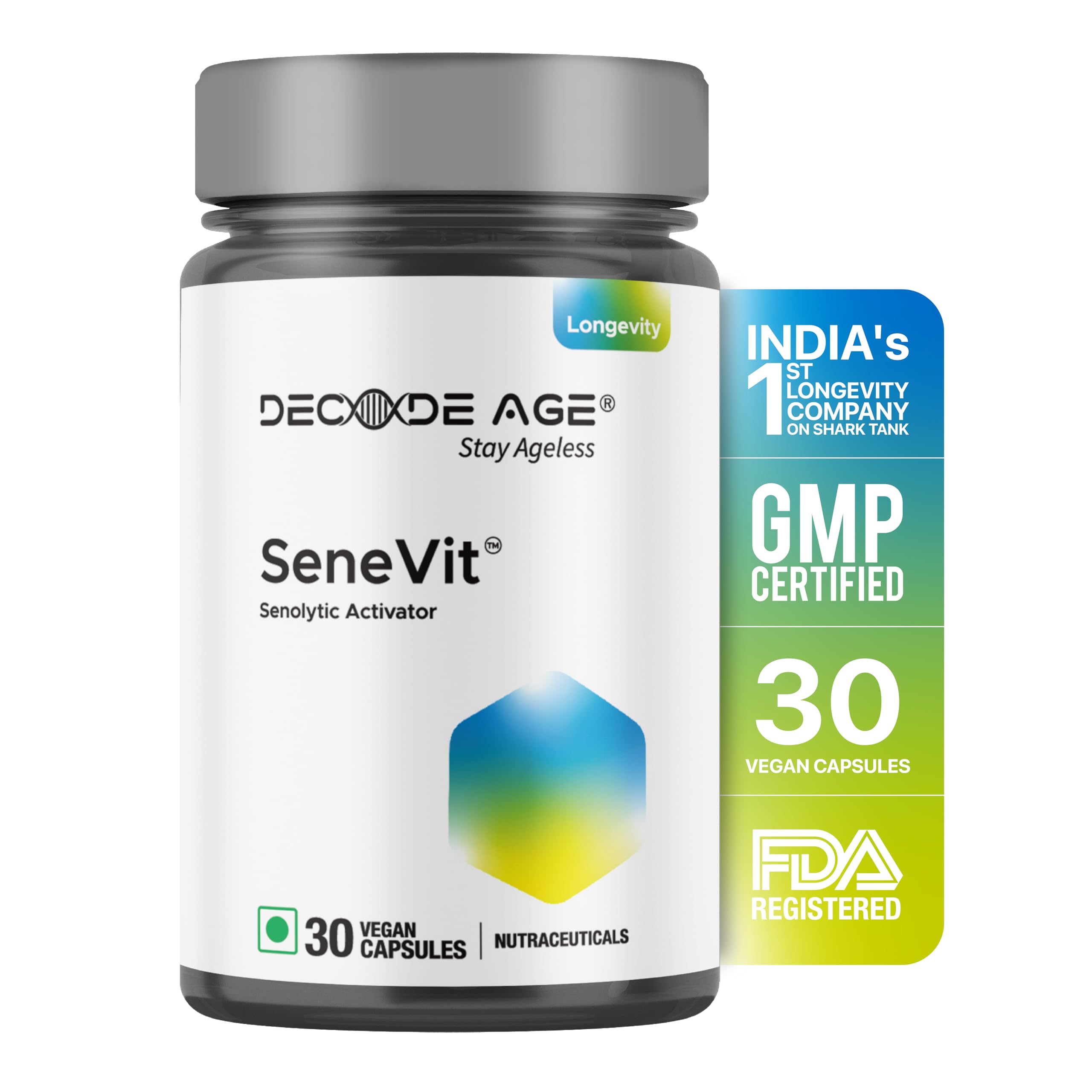 Decode Age Senolytic Activator SeneVit Blend of Fisetin, Apigenin For Immune Support | Healthy Ageing | Anti-Inflammatory | Cellular Health | Skin Health| Joint Health (30 Vegan Capsules) (B0BR1878VP) Amazon Price History, Amazon Price Tracker