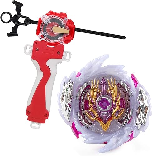 Bey Battling Top Blade Burst Starter Booster SuperKing B-168 Rage Longinus Ds' 3A DerechaIzquierda-Spin Battling Sparking Launcher & Grip Gyroscope