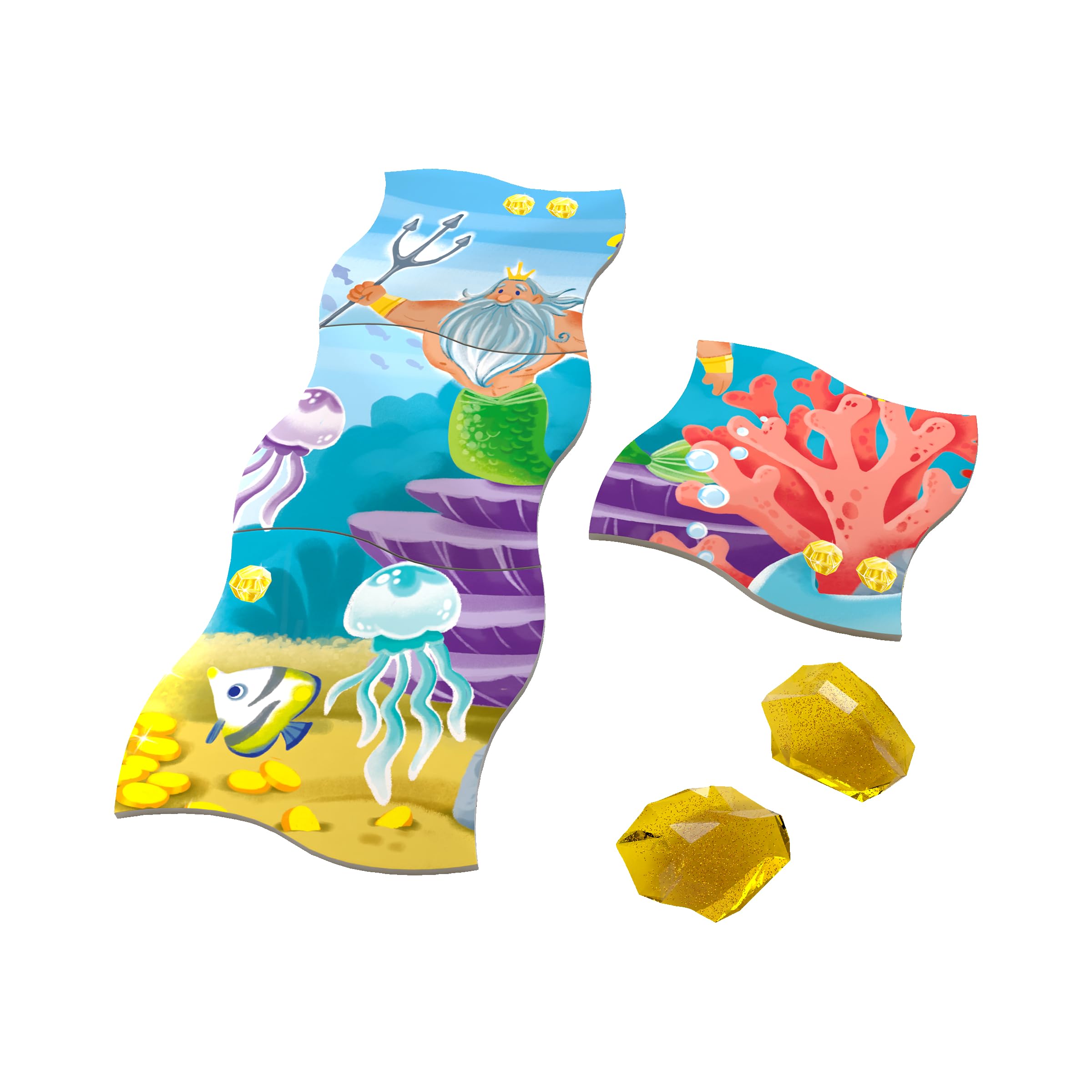 HABA Caccia Al Tesoro Nell'Oceano – Gioco E Puzzle 2 In 1 Con 30 Pepite Glitterate – Per Bambini 4+