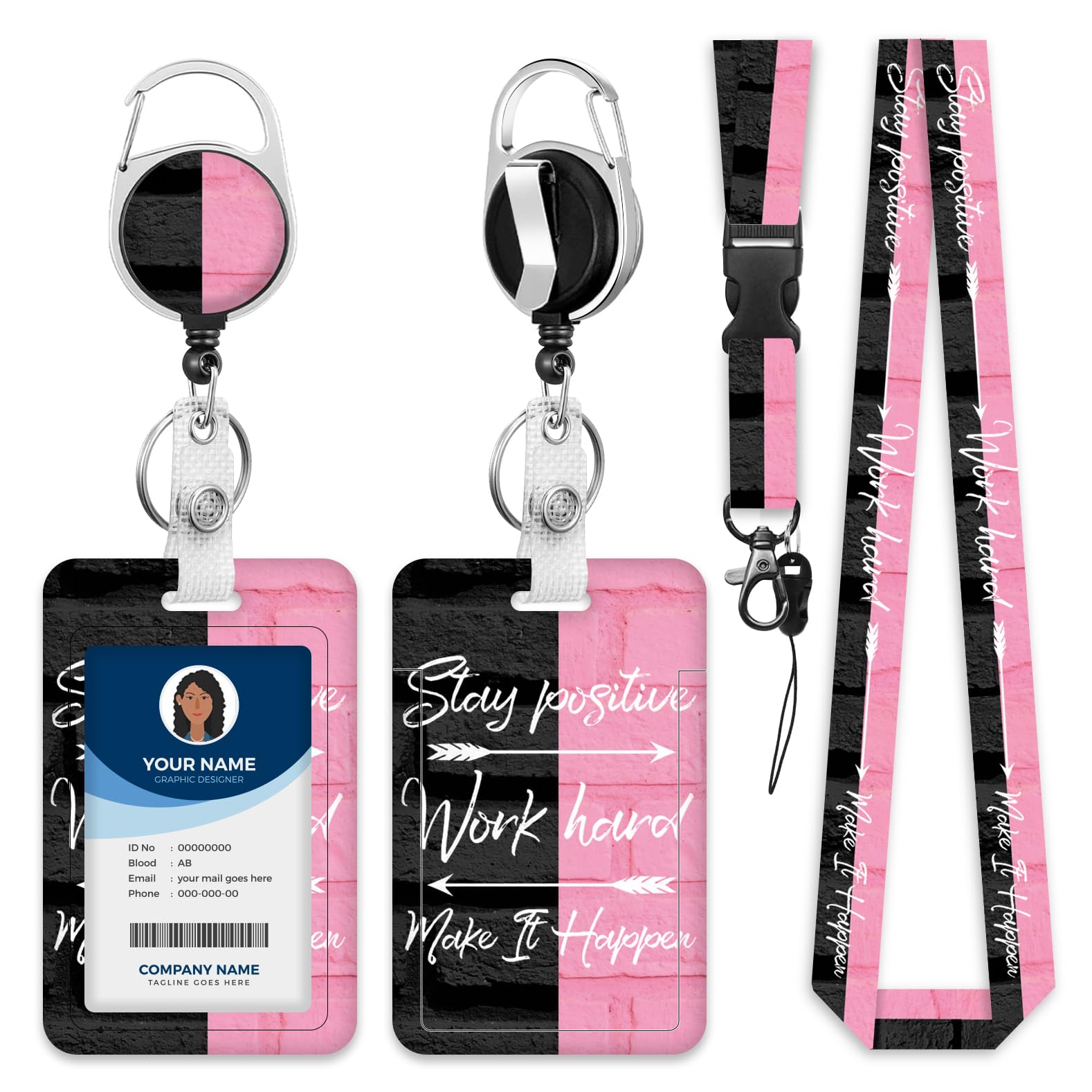 Lanyards for ID Badge Holder for Women Cute, Teacher Lanyard with ID Holder Clip,Retractable Keychain Badge Reel Heavy Duty, Teacher Nurse Work Office